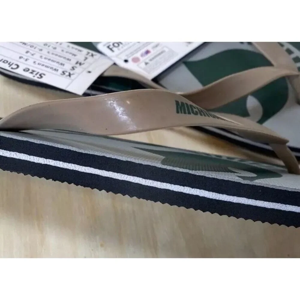 Michigan State Spartans NCAA Team Name Logo Flip Flops‎ New Size Medium Mens 7-8